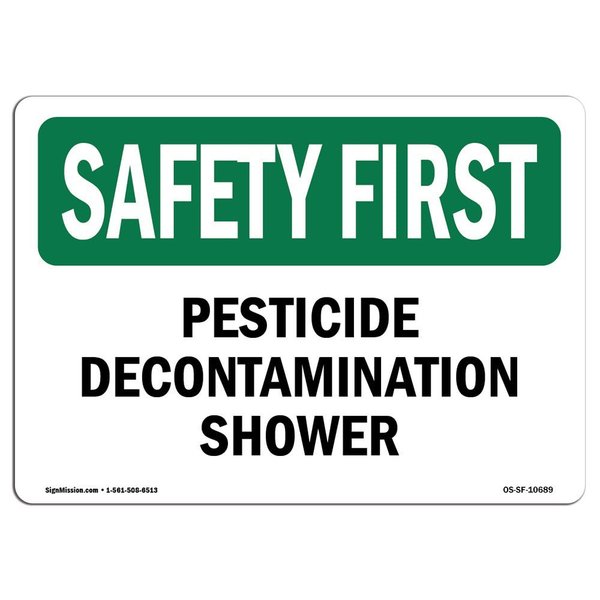 Signmission OSHA, 5" Height, 7" Width, Decal, 7" W, 5" H, Landscape, Pesticide Decontamination Shower OS-SF-D-57-L-10689